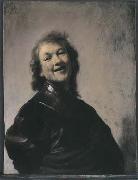 REMBRANDT Harmenszoon van Rijn, A more cheerful pose, also from ca.